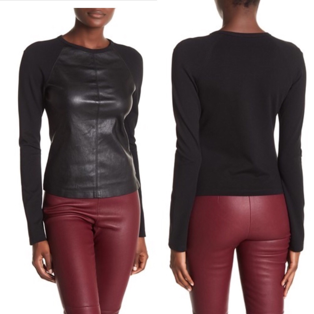 Theory Leather Front Top